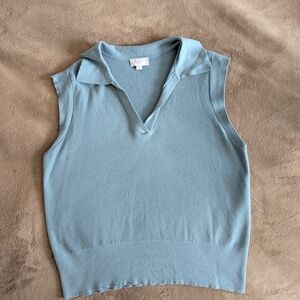 Light Blue Sleeveless Knit Top